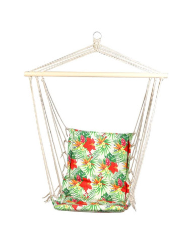 Hamak fotel wiszący brazylijski 100x50cm natura z wszytą poduszką tropic jungle