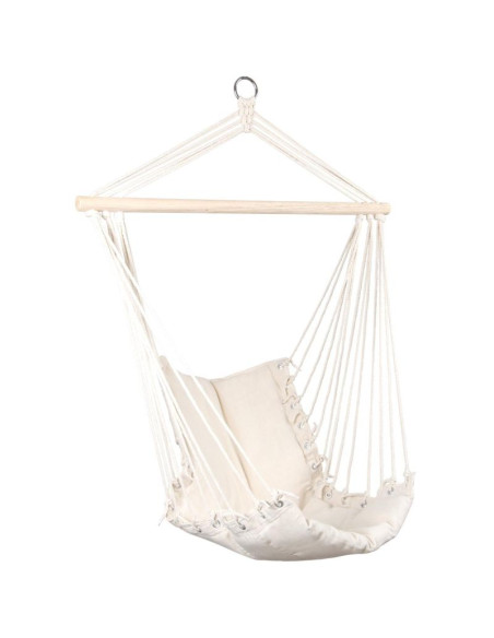 Hamak fotel wiszący brazylijski 100x50cm natura z wszytą poduszką biały