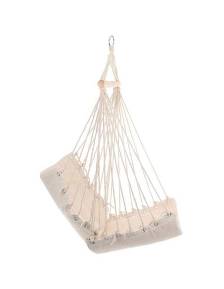 Hamak fotel wiszący brazylijski 100x50cm natura z wszytą poduszką biały