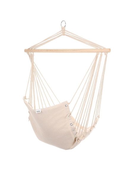 Hamak fotel wiszący brazylijski 100x50cm natura z wszytą poduszką biały