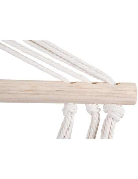 Hamak fotel wiszący brazylijski 100x50cm natura z wszytą poduszką biały