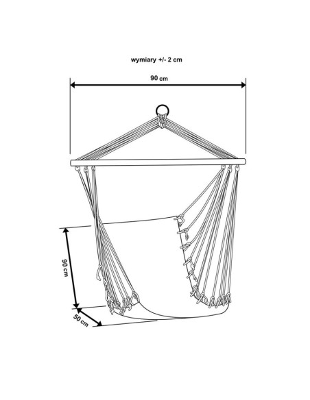 Hamak fotel wiszący brazylijski 100x50cm natura z wszytą poduszką biały