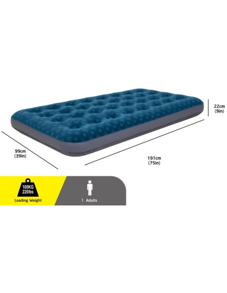 Materac flokowany 1-osobowy z nadrukiem 3d 191x99x22cm 24502