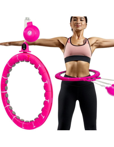 Hula hop z masażerem obciążeniem i licznikiem fuksja enero fit