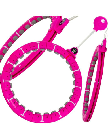 Hula hop z masażerem obciążeniem i licznikiem fuksja enero fit