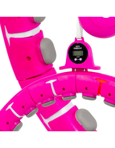 Hula hop z masażerem obciążeniem i licznikiem fuksja enero fit