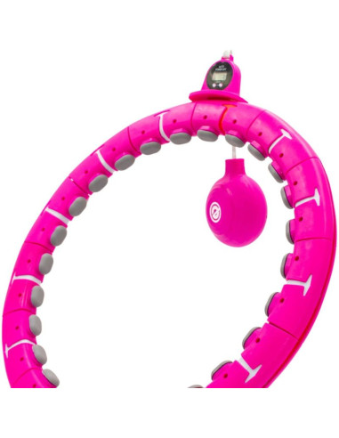 Hula hop z masażerem obciążeniem i licznikiem fuksja enero fit