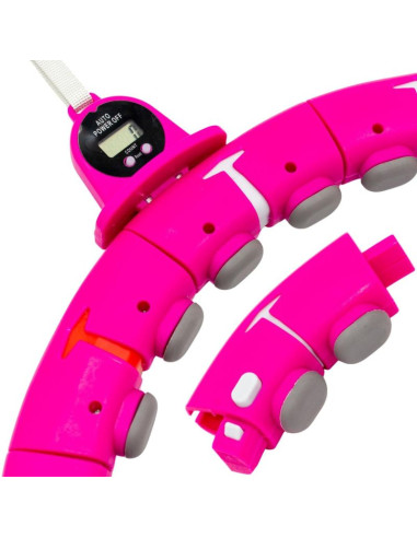 Hula hop z masażerem obciążeniem i licznikiem fuksja enero fit