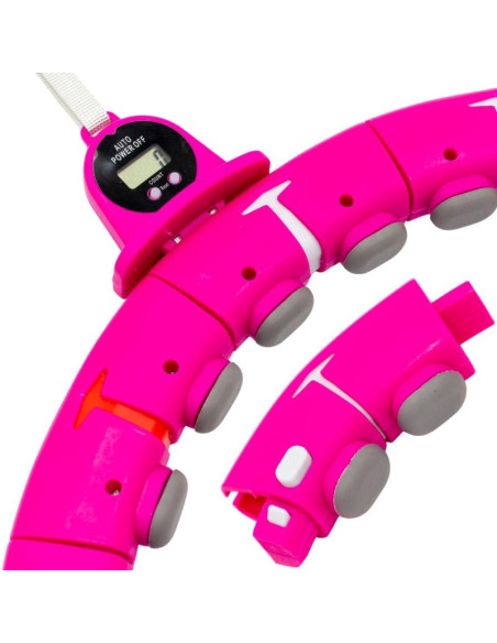 Hula hop z masażerem obciążeniem i licznikiem fuksja enero fit