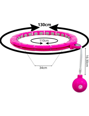 Hula hop z masażerem obciążeniem i licznikiem fuksja enero fit