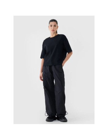 T-shirt regular z waflowej dzianiny damski 4f 4frss25ttshf2651-20s