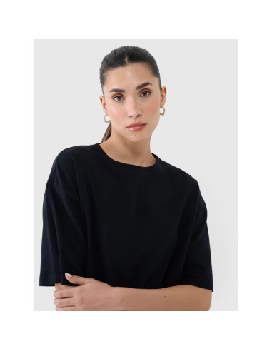 T-shirt regular z waflowej dzianiny damski 4f 4frss25ttshf2651-20s