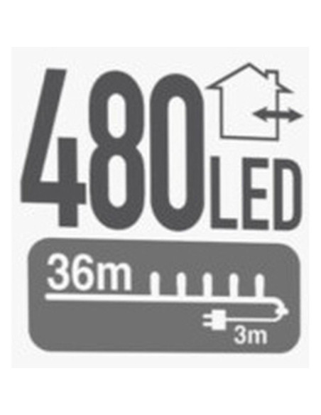 Lampki choinkowe łańcuch świetlny 480 led timer multikolor