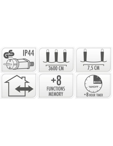 Lampki choinkowe łańcuch świetlny 480 led timer multikolor