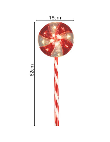 Dekoracja ogrodowa led cukrowe lizaki zestaw 3 szt. ciepłe światło