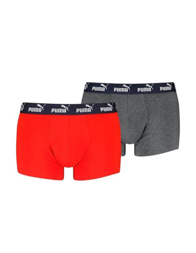 Puma bokserki majtki męskie 2-pack czerwone szare wygodne bawełna