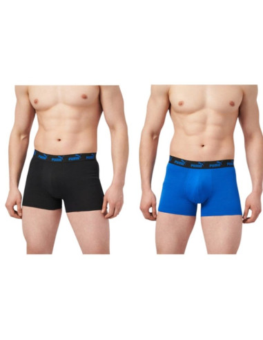 Puma bokserki majtki męskie 2-pack niebieskie czarne wygodne bawełna