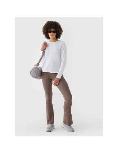 Longsleeve oversize gładki damski 4f 4fwmm00tlonf431-10s