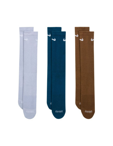 Skarpety nike everyday plus cushioned 3 pary fioletowe, niebieskie, brązowe sx6888 970