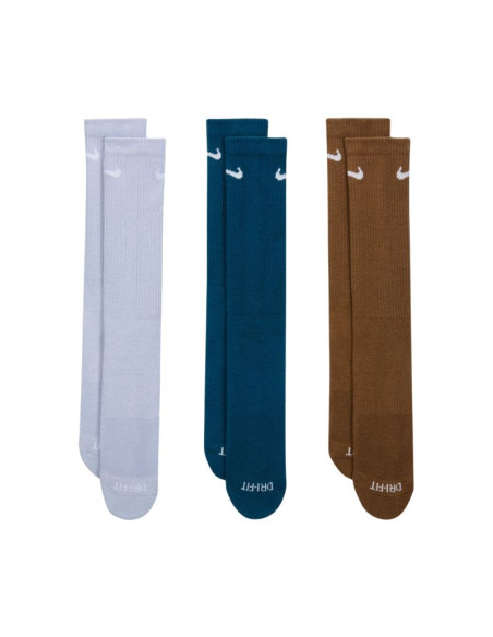 Skarpety nike everyday plus cushioned 3 pary fioletowe, niebieskie, brązowe sx6888 970