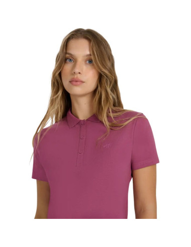 Koszulka damska polo 4f f554 burgund 4fwaw25tptsf554 60s