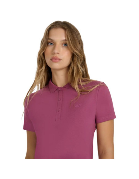 Koszulka damska polo 4f f554 burgund 4fwaw25tptsf554 60s