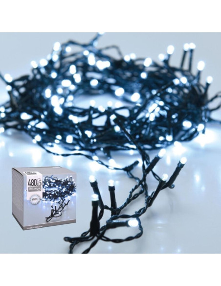 Lampki choinkowe łańcuch świetlny 480 led zimny biały