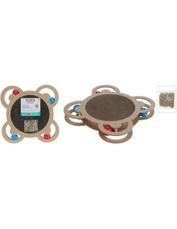 Drapak dla kota interaktywna zabawka 4 piłeczki 35,5x35,5x4cm