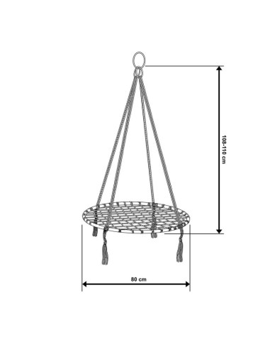 Hamak ogrodowy huśtawka bocianie gniazdo 80cm szara