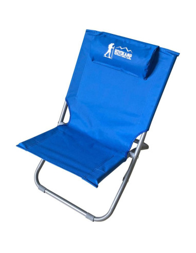 Leżak fotel plażowy składany niebieski