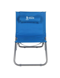 Leżak fotel plażowy składany niebieski 2