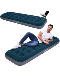 Materac flokowany 1-osobowy z wbudowaną pompką nożną 191x73x22cm 24130