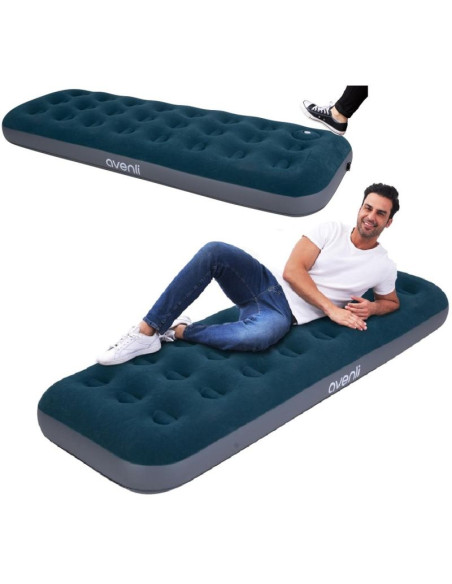 Materac flokowany 1-osobowy z wbudowaną pompką nożną 191x73x22cm 24130