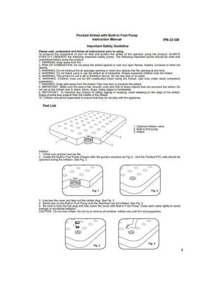Materac flokowany 1-osobowy z wbudowaną pompką nożną 191x73x22cm 24130