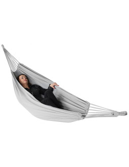 Hamak ogrodowy 2 osobowy 200x150cm z pokrowcem szary 1039053 2