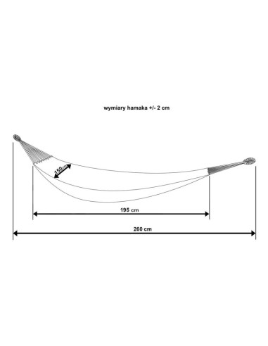 Hamak ogrodowy 2 osobowy 200x150cm z pokrowcem szary 1039053