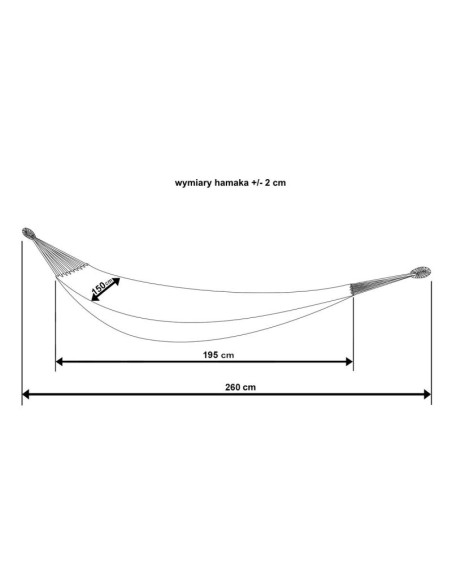 Hamak ogrodowy 2 osobowy 200x150cm z pokrowcem szary 1039053