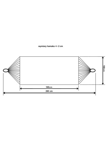 Hamak ogrodowy 2 osobowy 200x150cm z pokrowcem szary 1039053