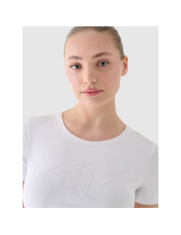 T-shirt slim z nadrukiem damski 4f 4fwmm00ttshf1846-10s 2