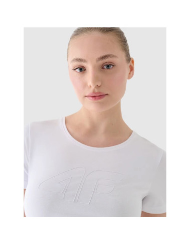 T-shirt slim z nadrukiem damski 4f 4fwmm00ttshf1846-10s