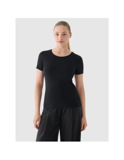 T-shirt slim z nadrukiem damski 4f 4fwmm00ttshf1846-20s