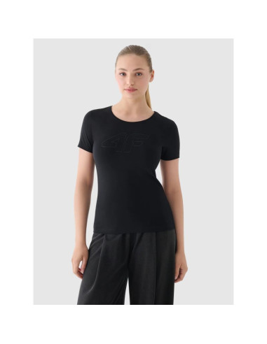T-shirt slim z nadrukiem damski 4f 4fwmm00ttshf1846-20s