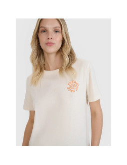 T-shirt oversize z nadrukiem damski 4f 4fwss25ttshf1994-11s 2