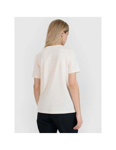 T-shirt oversize z nadrukiem damski 4f 4fwss25ttshf1994-11s