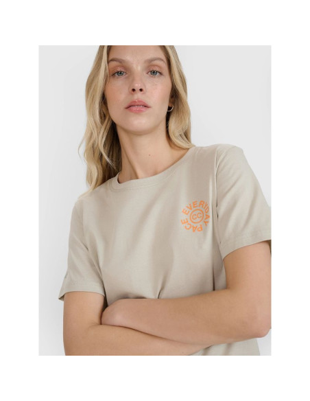 T-shirt oversize z nadrukiem damski 4f 4fwss25ttshf1994-83s