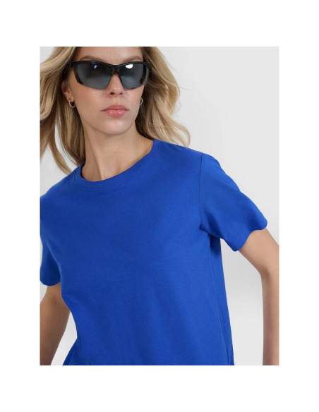 T-shirt oversize z nadrukiem damski 4f 4fwss25ttshf2238-36s