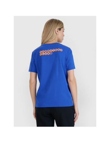 T-shirt oversize z nadrukiem damski 4f 4fwss25ttshf2238-36s