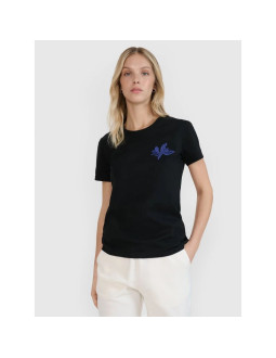 T-shirt regular z nadrukiem damski 4f 4frss25ttshf2693-20s 2