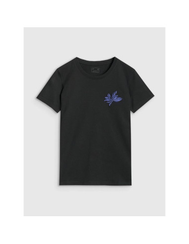 T-shirt regular z nadrukiem damski 4f 4frss25ttshf2693-20s