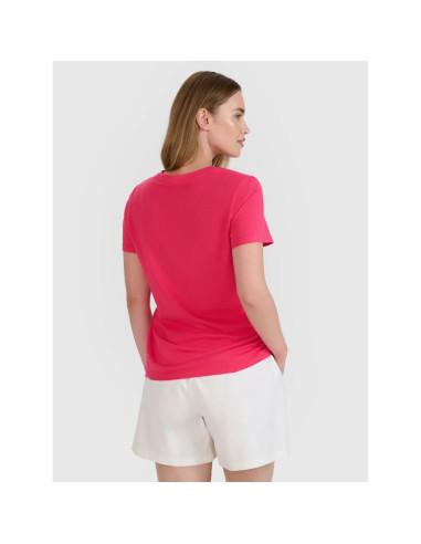 T-shirt regular z nadrukiem damski 4f 4frss25ttshf2693-54s